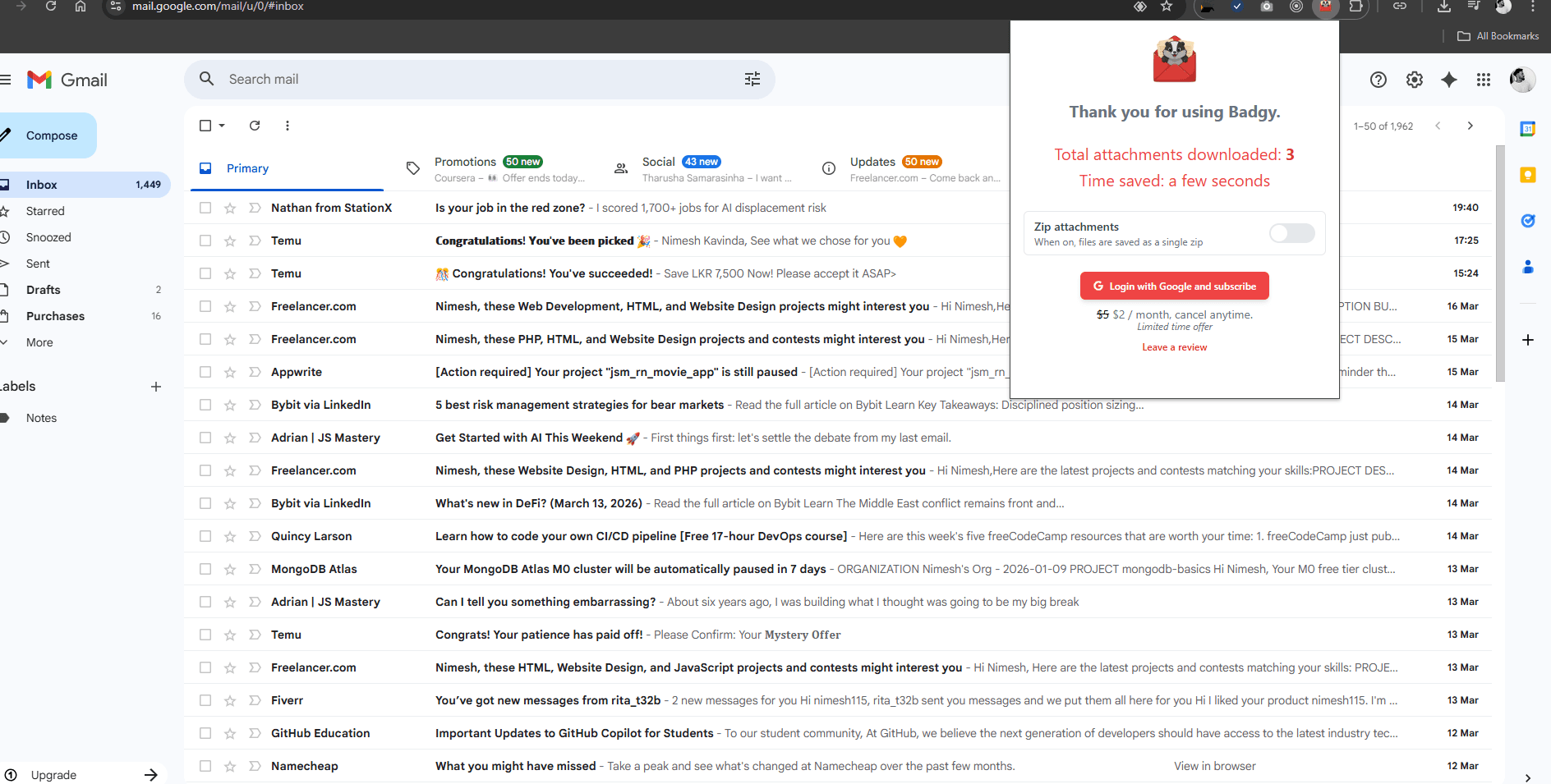 Badgy - Gmail Attachment Downloader cover